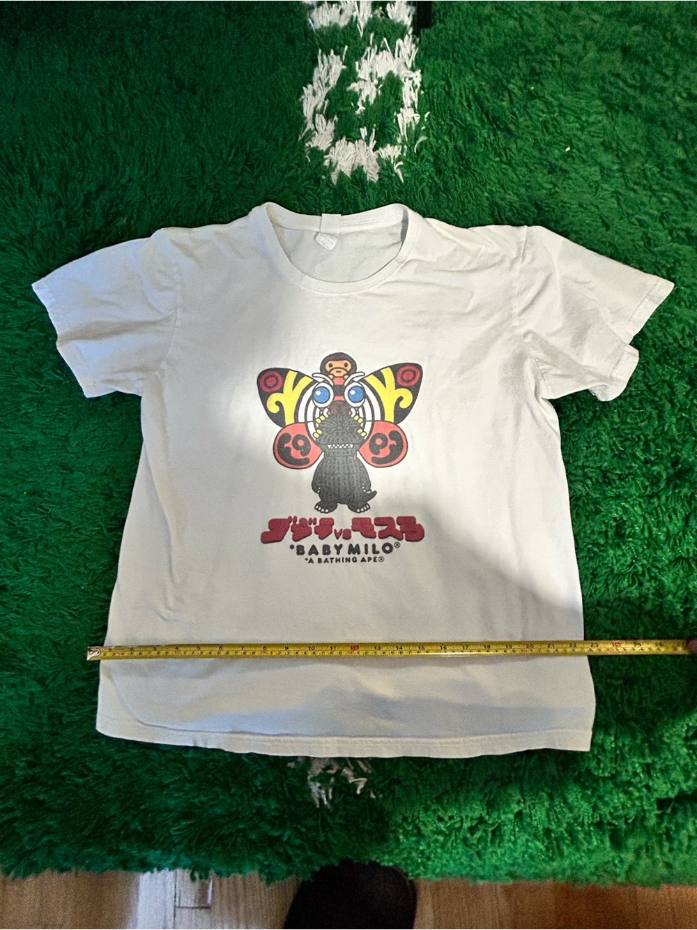 Bape White T-Shirt with Multicolor Baby Milo Graphic - Picture 5 of 5